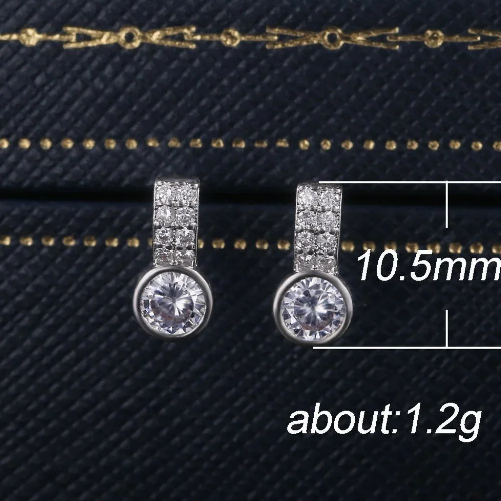 - 💕 Super Shiny Double Row CZ New Trends Stud Earrings, GPMB1449 - Picture 6 of 6